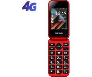 Telfono Mvil Telefunken S740 para Personas Mayores/ Rojo