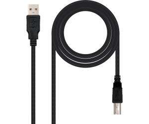 Cable USB A-B M/M 3m. Negro