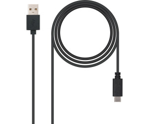 Cable USB A-Tipo C M/M 2m. Negro