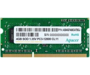 Memoria RAM Apacer 4GB/ DDR3/ 1600MHz/ 1.35V/ SODIMM