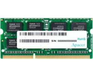 Memoria RAM Apacer 4GB/ DDR3/ 1600MHz/ 1.5V/ CL11/ SODIMM
