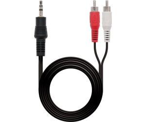 Cable de audio miniJack-2xRCA M/M 1.5m. Negro