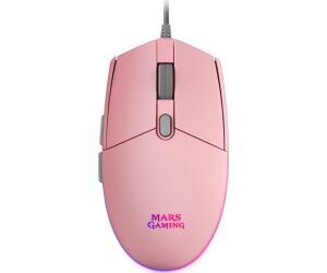 Mouse raton mars gaming mmgp optico usb 6 botones 3200ppp rgb rosa