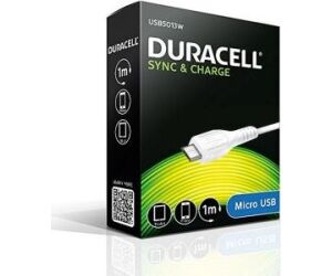 Cable USB 2.0 Duracell USB5013W/ USB Macho - MicroUSB Macho/ 1m/ Blanco