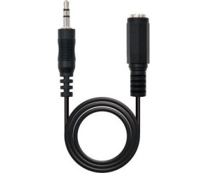Cable de audio miniJack-miniJack M/H 1.5m. Negro