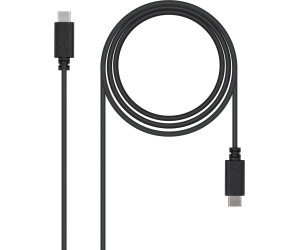 Cable USB 2.0 (3A) C-C M/M 1m. Negro