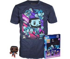 Pop & tee space jam looney tunes funko lebron james + camiseta pack 10 unidades todas las tallas