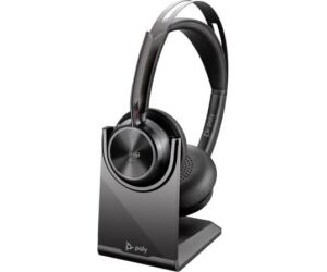 Auriculares Inalámbricos Poly Voyager Focus 2 Microsoft Teams + Adaptador USB-C-A + Soporte de Carga/ con Micrófono/ Bluetooth/ Negros