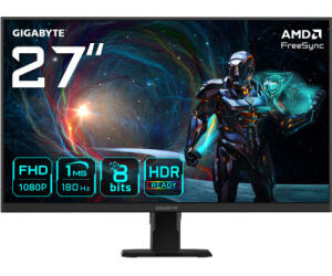 GIGABYTE GS27FA Monitor para juegos de 27” FHD - 1920 x 1080 (FHD), 180Hz, 1ms, 300 cd/m², FreeSync, HDR Ready, HDMI 2.0