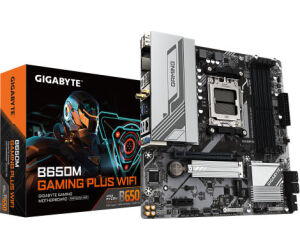 GIGABYTE B650M GAMING PLUS WIFI Placa base - Procesadores AMD Ryzen 9000, VRM de 5+2+2 fases, hasta 8000 MHz DDR5, 2xPCIe 4.0 M.2, LAN 2.5GbE, WIFI 6E, USB 3.2 Gen 1