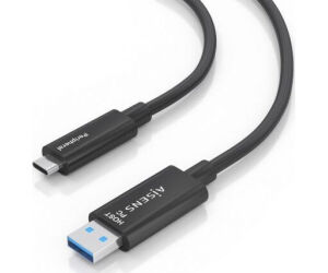 Cable USB 3.2 Tipo-C AOC Aisens A157-0926/ USB Tipo-C Macho - USB Macho/ 10Gbps/ 25m/ Negro