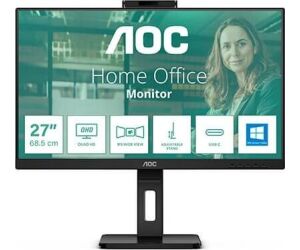 Monitor Profesional AOC 24P3QW 23.8"/ Full HD/ Webcam/ Multimedia/ Regulable en altura/ Negro