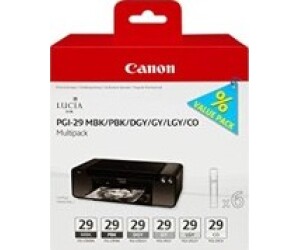 Multipack canon pgi - 29 mbk - pbk - dgy - gy - lgy - co