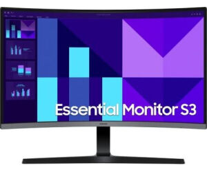 Monitor Profesional Curvo Samsung Essential Monitor S3 S39GD S27D396GAU 27"/ Full HD/ Multimedia/ Negro y Plata