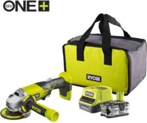 Amoladora Sin Cable Ryobi ONE+ R18AG-140S/ 1 Batería 18V 4.0 Ah/ Cargador 2.0 A/ Bolsa de Transporte