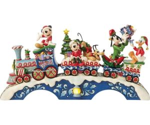 Figura enesco disney mickey y sus amigos tren navideño led