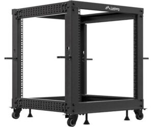 Armario Lanberg Abierto Rack 19" 12u 600x600 Ajustable Hasta 1100 Negro