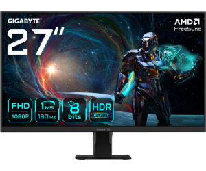 Monitor Gigabyte 27" Gs27fa,ss Ips,1920x1080 (fhd),1ms,1000:1,180hz,2hdmi+1dp,negro