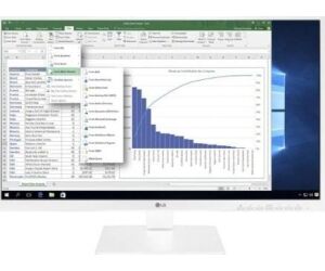 Monitor Profesional LG 24BK55YP-W 23.8"/ Full HD/ Multimedia/ Regulable en altura/ Blanco