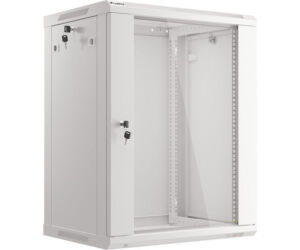 Armario Lanberg Mural Rack 19" 15u 600x450 Flat Pack V2 Puerta Cristal Gris