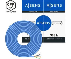 Bobina de Cable RJ45 UTP AWG24 LSZH CPR Dca Aisens A135-0663 Cat.6/ 305m/ Azul