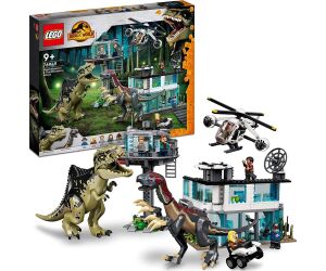 Lego jurassic park ataque del giganotosaurio y el therinosaurio