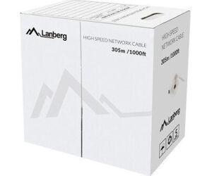 Bobina Cable Red Lanberg Utp Rj45 Cat.5e Solido Cu Awg24 305m Gris Fluke Test