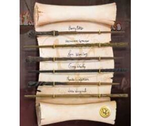 Replica the noble collection harry potter ejercito de dumbledore coleccion 6 varitas en exposicion