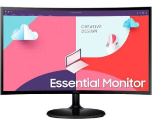 Monitor Profesional Curvo Samsung Essential Monitor S3 S36C S27C360EAU/ 27"/ Full HD/ Negro