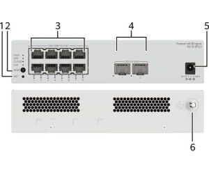 Huawei S210-8p2j (8*10/100/1000base-t Ports (128w Poe+), 2*2.5ge Sfp Ports, With 1*220 V Ac Power Adapter, Fanless)