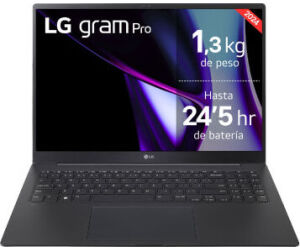 Portátil LG Gram Pro 16ZD90SP-A.AX78B Intel Core Ultra 7-155H/ 32GB/ 1TB SSD/ GeForce RTX 3050/ 16"/ Sin Sistema Operativo