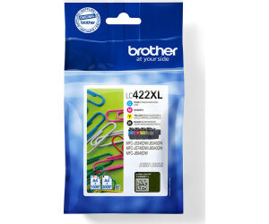 Pack cartuchos tinta brother lc422xlval negro cian magenta amarillo 3000 paginas - negro 1500 paginas - color
