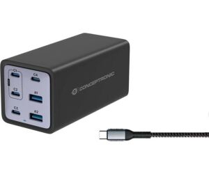 Cargador conceptronic ozul06be 200w + cable usb tipo c