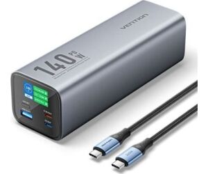 POWER BANK 27000mAh 140W + CABLE USB-C/LIGHTNING GRIS VENTION