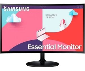 Monitor Profesional Curvo Samsung Essential Monitor S3 S24C360EAU/ 24"/ Full HD/ Negro