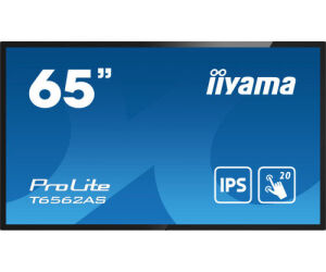 iiyama T6562AS-B1 pantalla de señalización Panel plano interactivo 163,8 cm (64.5") IPS 500 cd / m² 4K Ultra HD Negro Pantalla táctil Procesador incorporado Android 8.0 24/7