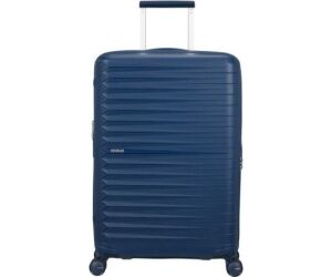 Maleta Mediana American Tourister FastForward Spinner Expansible 68cm/ 68x46x30cm/ 4 Ruedas/ Azul Marino
