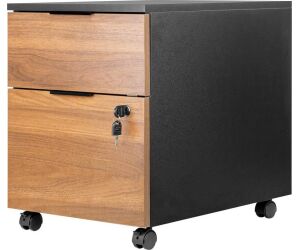 Cajonera phoenix artisan combinación negro y madera nogal