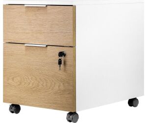 Cajonera phoenix artisan combinación blanca y madera natural