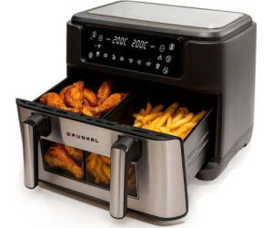 Freidora por Aire Airfryer / Sin Aceite Grunkel Dualflexifryer/ 2800W/ Capacidad 10L