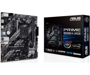 Placa Asus Prime B550m-k Argb,amd,am4,b550,2ddr4,64gb,dp+hdmi,gblan,4sata3+2xm.2,6usb3.2,matx