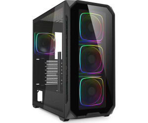 Caja Gaming Atx Sharkoon Ak5g Rgb 4xvent 120mm 3xusb Sn Fuente Negro