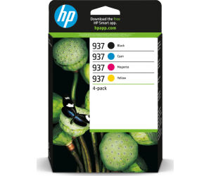 HP Paquete de 4 Cartuchos de Tinta Original 937 CMYK