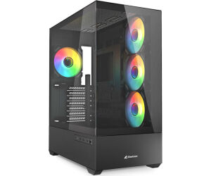 Caja Gaming Atx Sharkoon Ak6 Tgv 4xvent 120mm 2xusb Sn Fuente Negro