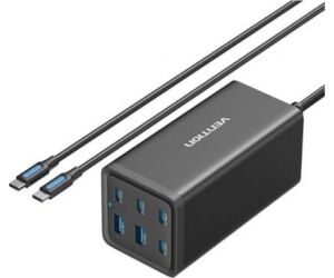 Cargador de Pared Vention FENB0-EU/ 4xUSB Tipo-C/ 2xUSB/ 200W