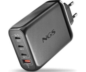 CARGADOR PARED GaN 3xUSB-C + USB-A 240W NEGRO NGS