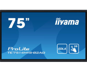 iiyama PROLITE TE7514MIS-B2AG Pantalla plana para seÃ±alizaciÃ³n digital 190,5 cm (75") LCD Wifi 435 cd / mÂ² 4K Ultra HD Negro Pantalla tÃ¡ctil Procesador incorporado Android 24/7