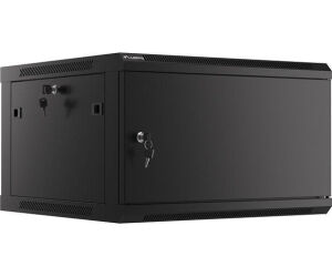 Armario Lanberg Mural Rack 19" 6u/600x600 Flat Pack Autoensam Negro Pta Metalica