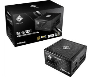 FUENTE ALIMENTACION ASROCK SL-650G,PSU,650W,80 PLUS GOLD,135MM,MODULAR,PCI-E 5.1 (12+4pin)x1,PCI-E (6+2 pin)x3,SATA (5 pin)x9