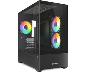 CAJA GAMING mATX SHARKOON MK6 RGB 3XVENT 120MM 2XUSB SN FUENTE NEGRO